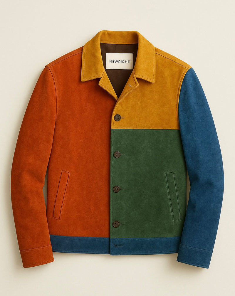 Autumn Patchwork Suede Jacket
